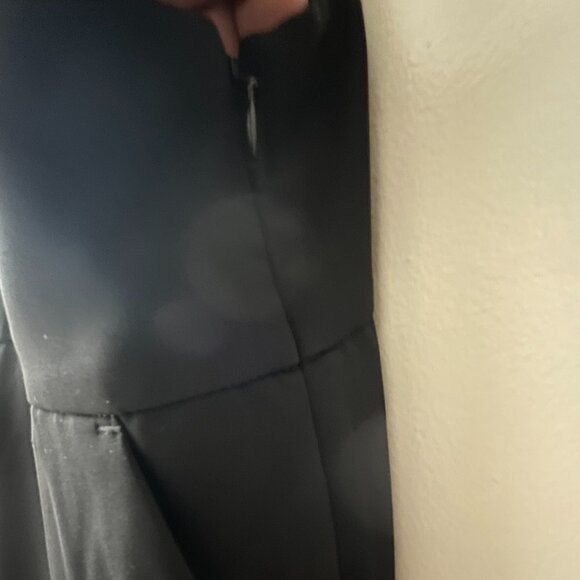 NWT EXPRESS Womens Black Wide Leg Jumpsuit Medium Petite Pockets Bow Tie Straps - Picture 5 of 6